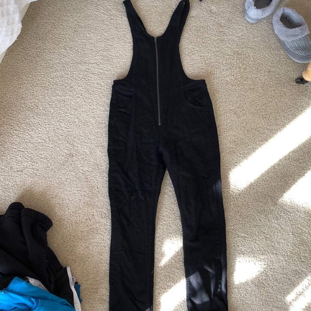 Free People black overalls